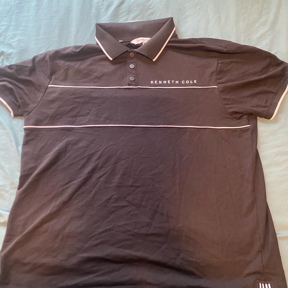 Kenneth Cole Black Polo with White Trim